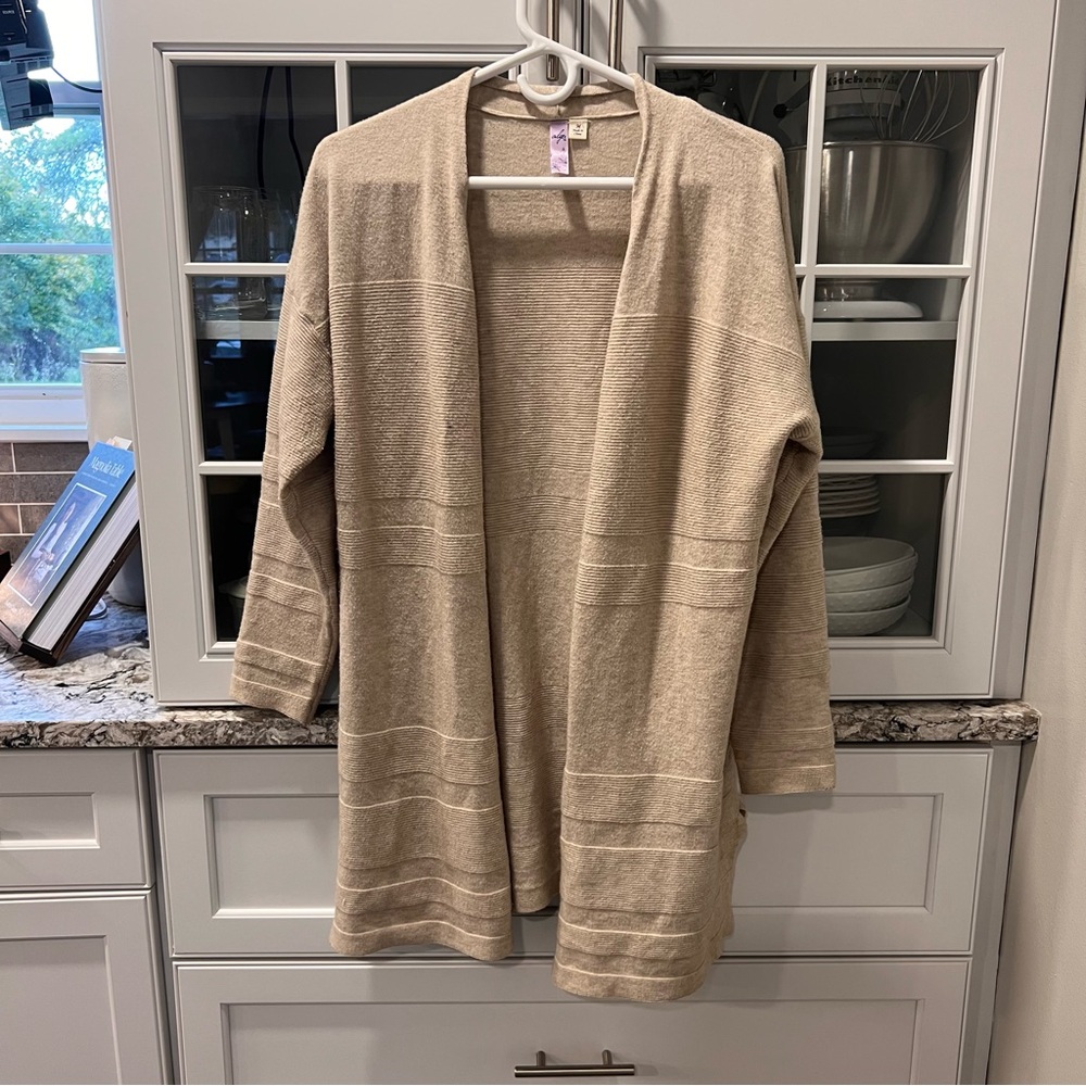 Ayla Tan Open-Front‎ Cardigan